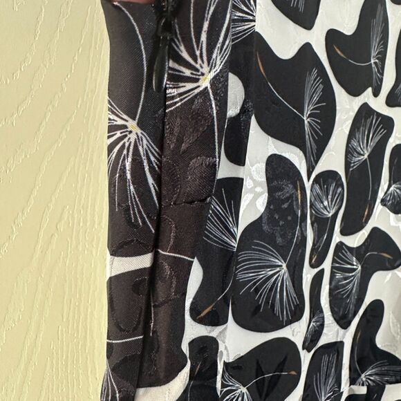 Kaimilan Womens Black & White Abstract‎ Fit & Flare Cocktail Midi Dress Small/6 - Picture 4 of 8